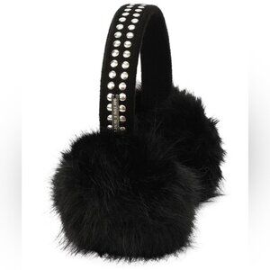 NEW Michael Kors Black Silver Studded puff women's earmuffs Insulated Warm